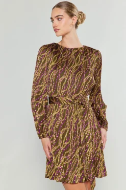 Sale Link Motif Mini Dress Women Mini Dresses