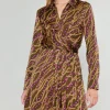 Clearance Link Motif Shirt Dress Women Midi Dresses