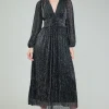 New Lurex Pleated Maxi Dress Women Maxi Dresses