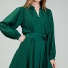 Clearance Lustrous Belted Mini Dress Women Mini Dresses