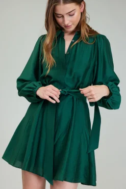 Clearance Lustrous Belted Mini Dress Women Mini Dresses