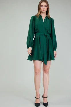 Clearance Lustrous Belted Mini Dress Women Mini Dresses