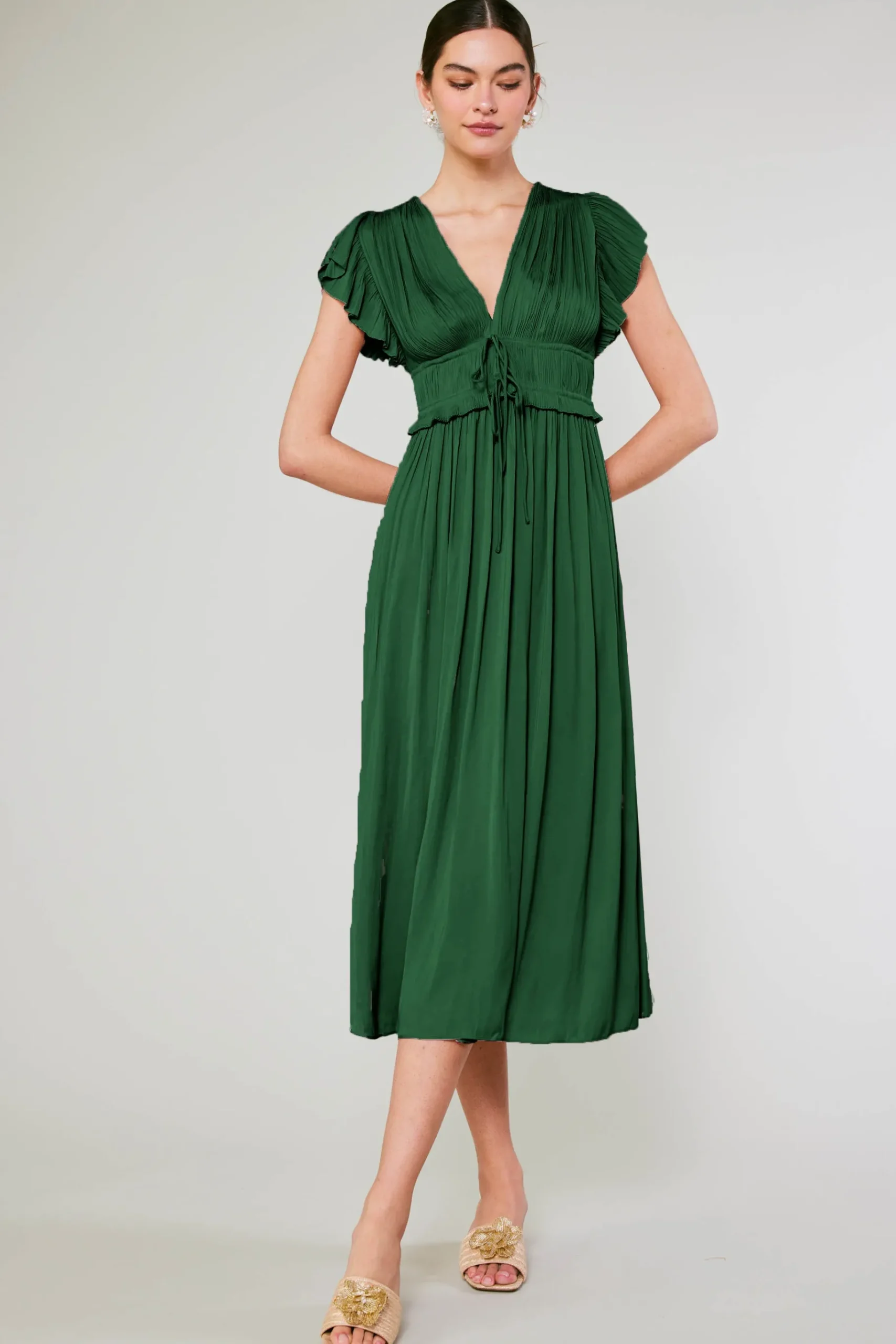 Hot Mara Pleated Maxi Dress Women Maxi Dresses