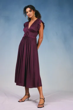 Fashion Mara Pleated Maxi Dress Women Maxi Dresses