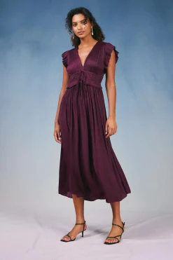 Fashion Mara Pleated Maxi Dress Women Maxi Dresses