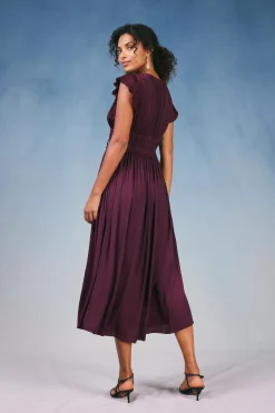 Fashion Mara Pleated Maxi Dress Women Maxi Dresses
