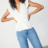 New Mara Pleated Sleeveless Blouse Women Sleeveless Tops