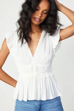 New Mara Pleated Sleeveless Blouse Women Sleeveless Tops