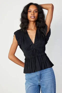 Fashion Mara Pleated Sleeveless Blouse Women Sleeveless Tops