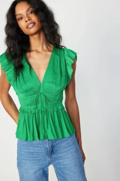 Outlet Mara Pleated Sleeveless Blouse Women Sleeveless Tops