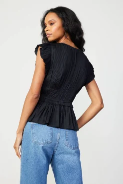 Fashion Mara Pleated Sleeveless Blouse Women Sleeveless Tops