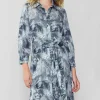 Fashion Marbled Motif Buttondown Dress Women Maxi Dresses | Midi Dresses