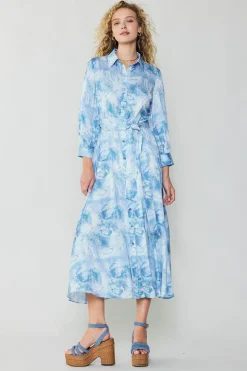 Best Marbled Motif Buttondown Dress Women Maxi Dresses | Midi Dresses