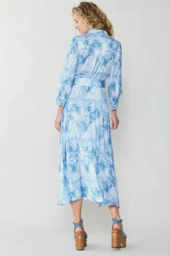 Best Marbled Motif Buttondown Dress Women Maxi Dresses | Midi Dresses