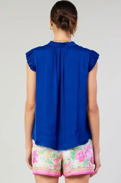 Hot Margot Pleated Blouse Women Short Sleeve Tops