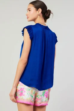 Hot Margot Pleated Blouse Women Short Sleeve Tops