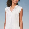 Sale Margot Pleated Sleeve Blouse Women Short Sleeve Tops | Sleeveless Tops