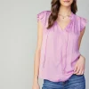 Fashion Margot Pleated Sleeve Blouse Women Sleeveless Tops | Short Sleeve Tops