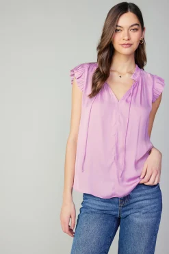 Fashion Margot Pleated Sleeve Blouse Women Sleeveless Tops | Short Sleeve Tops