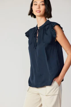 Discount Margot Pleated Sleeve Blouse Women Short Sleeve Tops