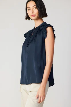 Discount Margot Pleated Sleeve Blouse Women Short Sleeve Tops