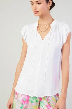 Best Margot Pleated Sleeve Blouse Women Short Sleeve Tops