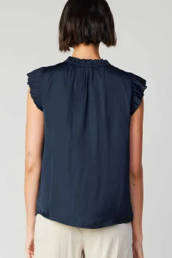 Discount Margot Pleated Sleeve Blouse Women Short Sleeve Tops