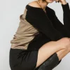 Discount Metallic Contrast Cardigan Women Cardigans