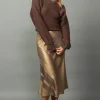 Fashion Metallic Sweater Shrug Set Women Knitwear | Coats & Jackets