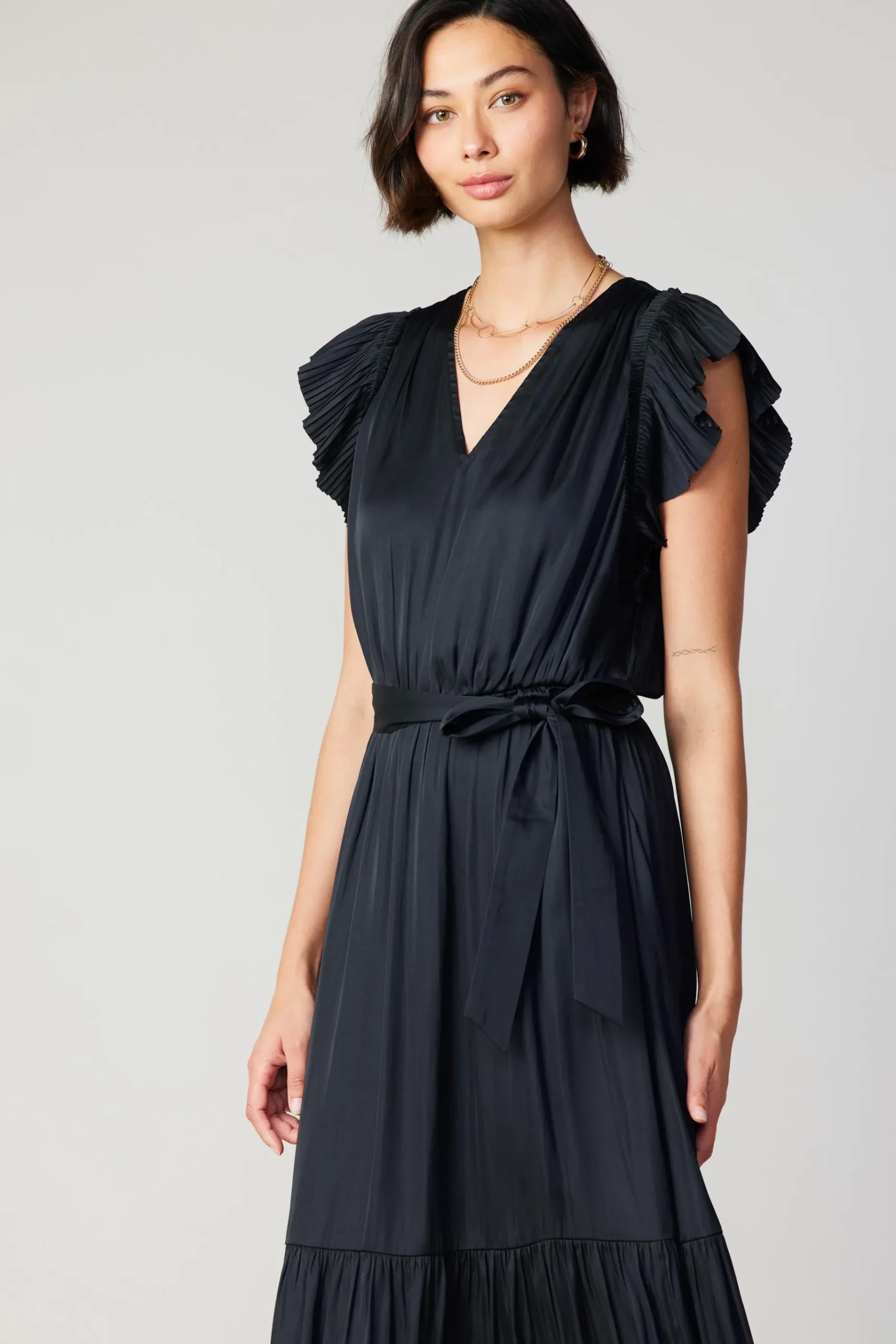 New Natalia Flutter Sleeve Dress Women Midi Dresses