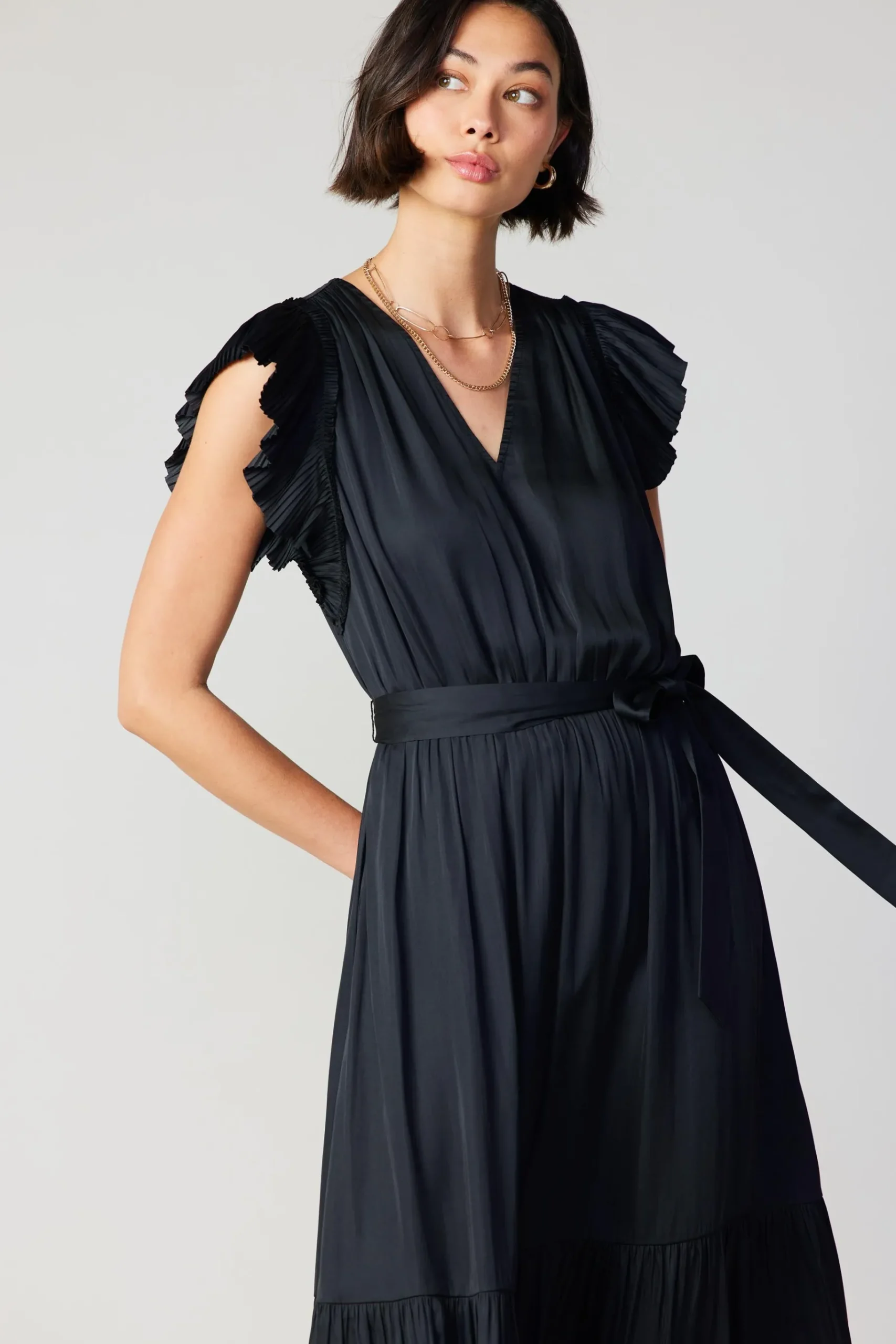 New Natalia Flutter Sleeve Dress Women Midi Dresses