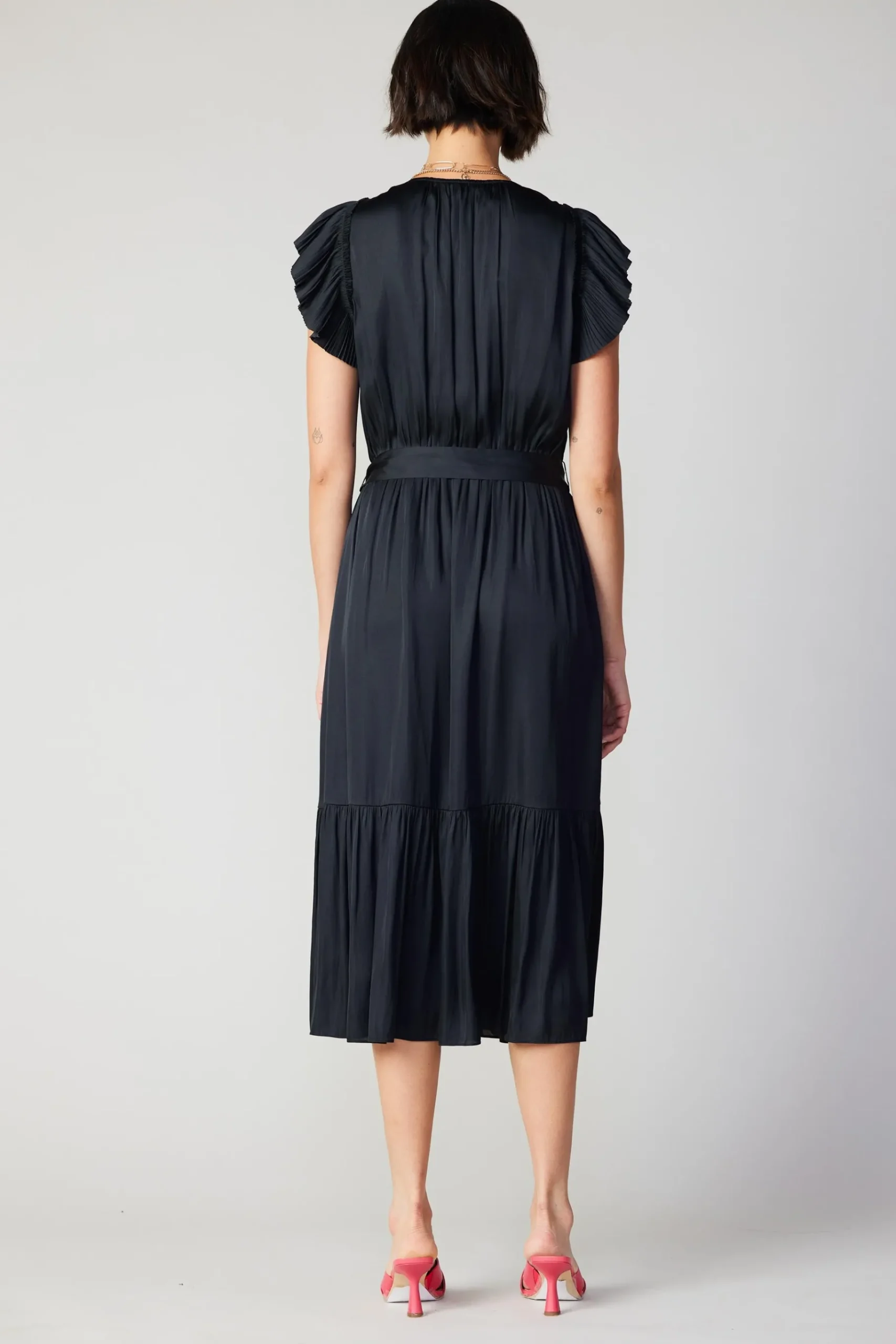 New Natalia Flutter Sleeve Dress Women Midi Dresses