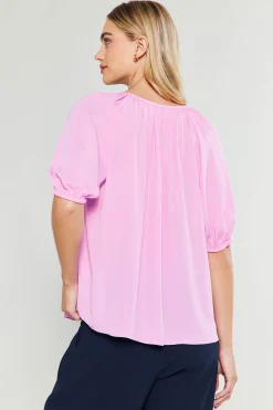Hot Neck Tie Detailed Blouse Women Short Sleeve Tops