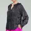 Outlet Opalescent Pleated Blouse Women Long Sleeve Tops