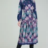 Hot Ornate Border Printed Midi Dress Women Midi Dresses