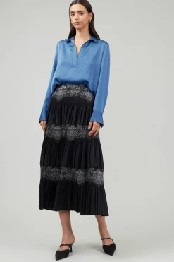 Hot Ornate Motif Midi Skirt Women Skirts