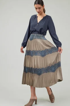 Outlet Ornate Motif Midi Skirt Women Skirts