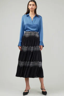 Hot Ornate Motif Midi Skirt Women Skirts