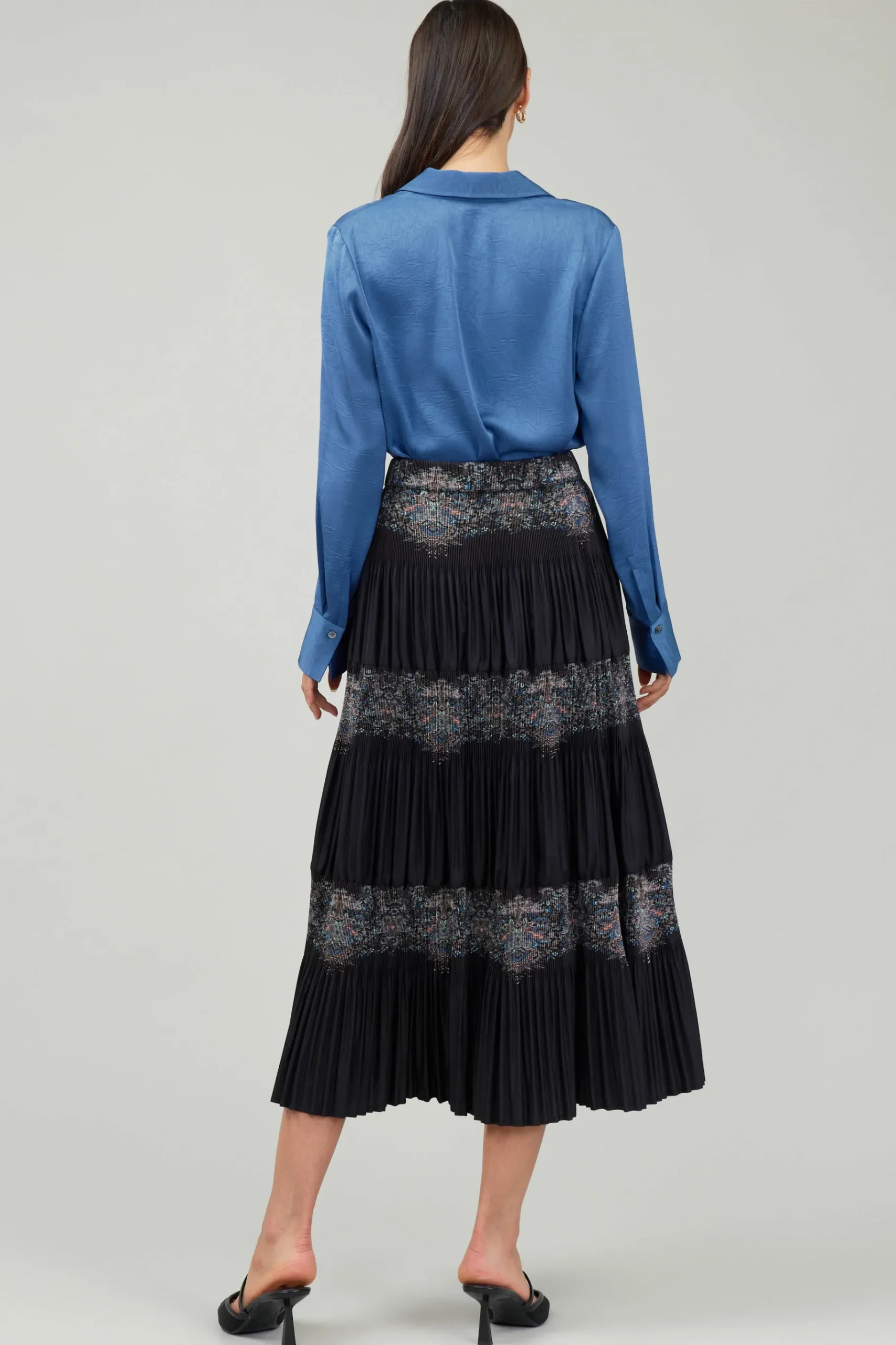 Hot Ornate Motif Midi Skirt Women Skirts