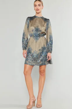 Hot Ornate Motif Mini Dress Women Mini Dresses