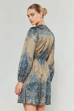 Hot Ornate Motif Mini Dress Women Mini Dresses