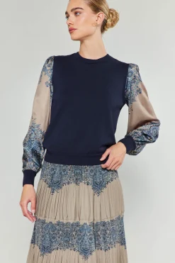 Sale Ornate Motif Sweater Top Women Knitwear | Sweaters
