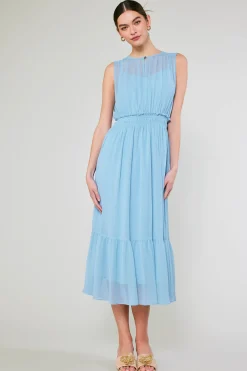 Clearance Overlayed Midi Dress Women Midi Dresses