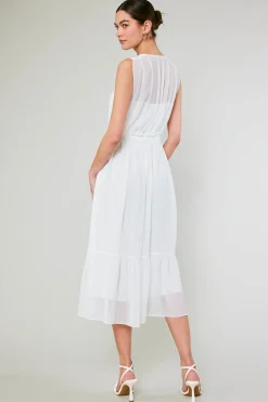 Hot Overlayed Midi Dress Women Midi Dresses