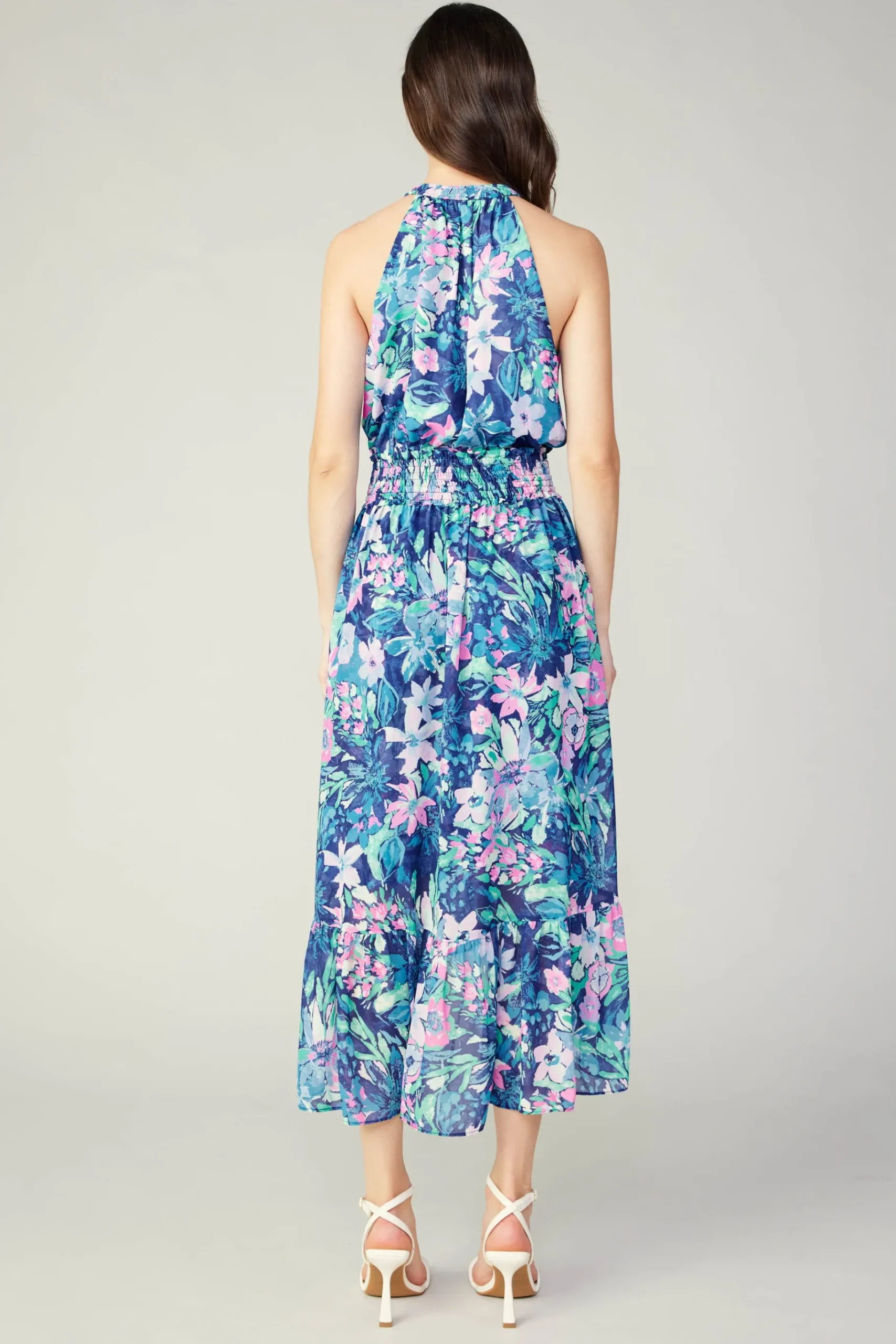 Outlet Painterly Floral Asymmetric Dress Women Maxi Dresses | Midi Dresses