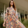 Discount Paisley Pleated Maxi Dress Women Maxi Dresses