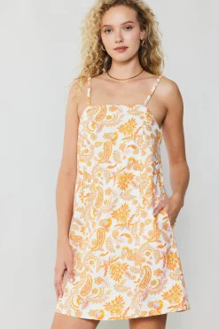 Discount Paisley Printed Mini Dress Women Mini Dresses