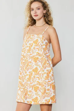 Discount Paisley Printed Mini Dress Women Mini Dresses