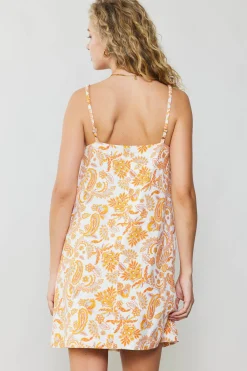 Discount Paisley Printed Mini Dress Women Mini Dresses