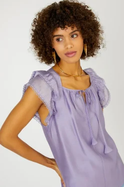 Discount Peekaboo Flutter Sleeve Top Women Sleeveless Tops | Short Sleeve Tops